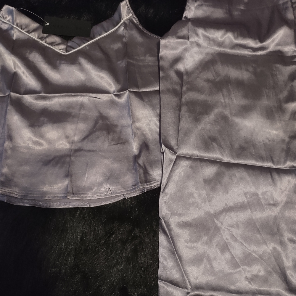 Be Wicked 2 Pc. Silky Satin Pajama Set Lilac Purple
